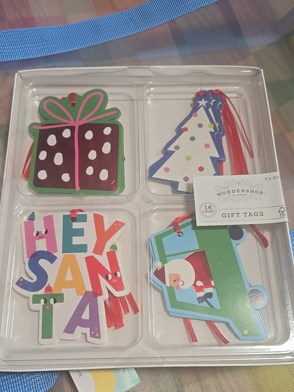 ❤️10/$13 Wondershop Festive Multicolor Holiday Gift Tags with Red Strings
